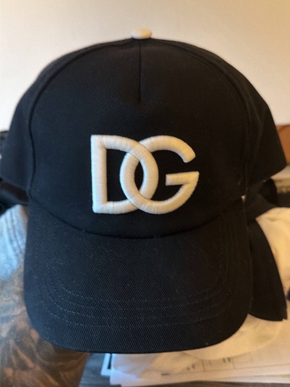 DG Logo Black Baseball Cap with White Embroidery